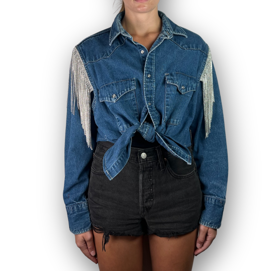 Vintage Helium London Light Denim Tied Button Down main image 1