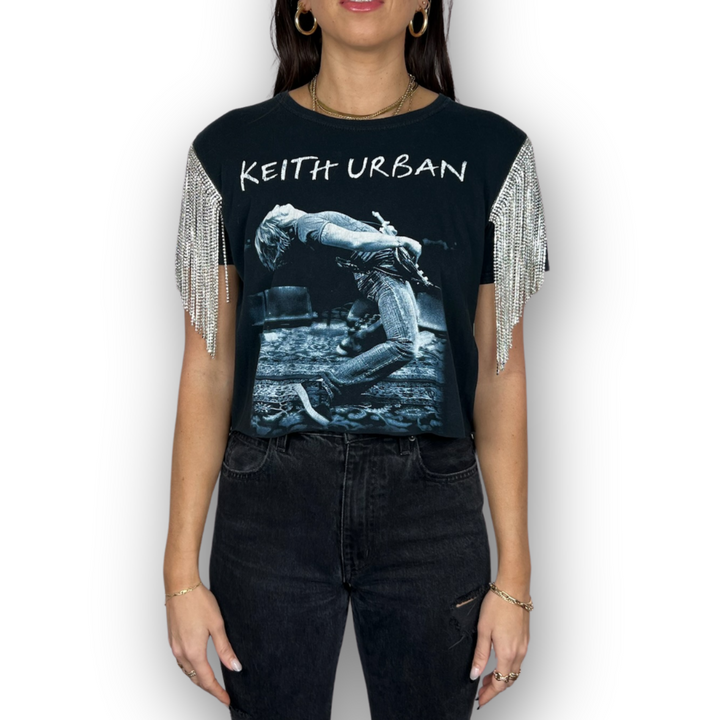 VINTAGE RHINESTONED KEITH URBAN TSHIRT | MENS S