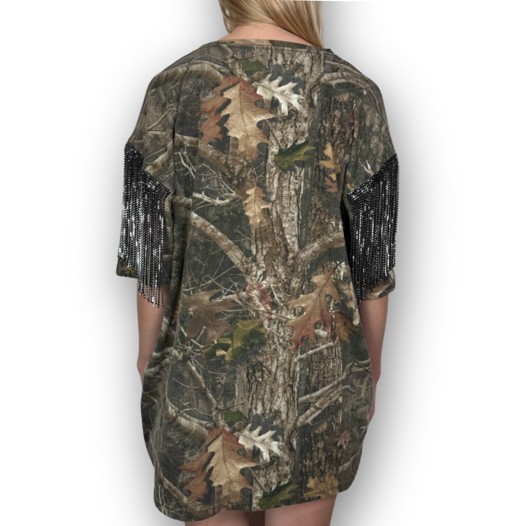 VINTAGE RHINESTONED CAMO TSHIRT