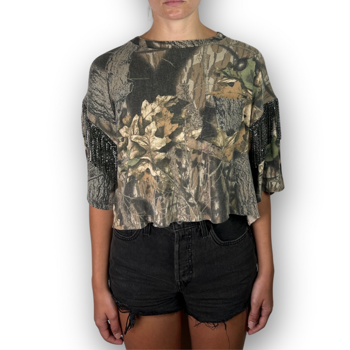 VINTAGE RHINESTONED CAMO TSHIRT