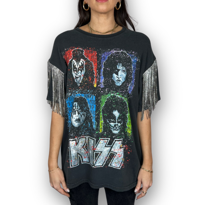 VINTAGE RHINESTONED KISS TSHIRT | MENS M