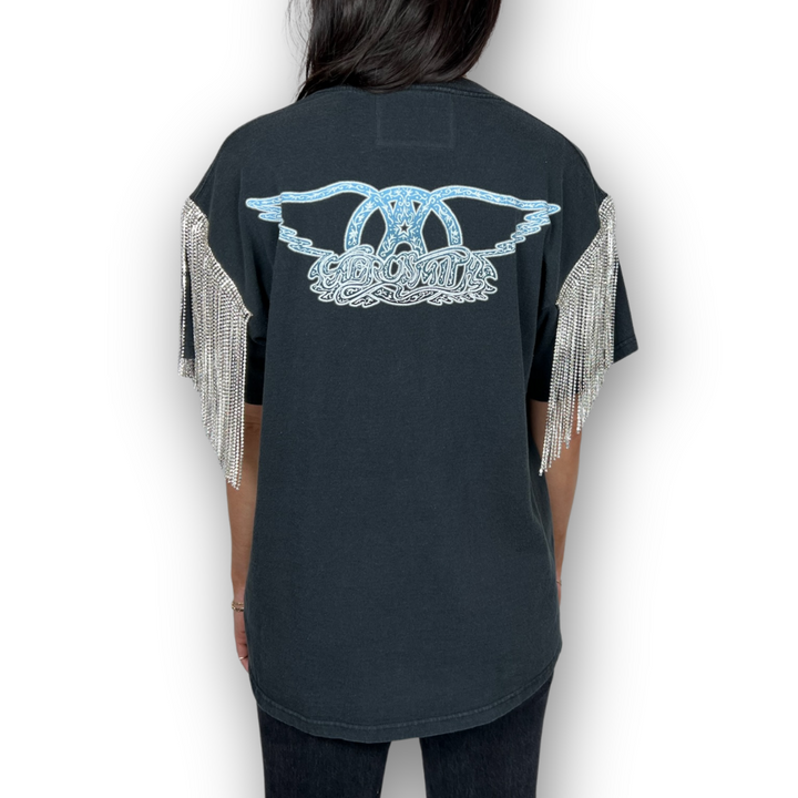 VINTAGE RHINESTONED AEROSMITH TSHIRT | MENS M