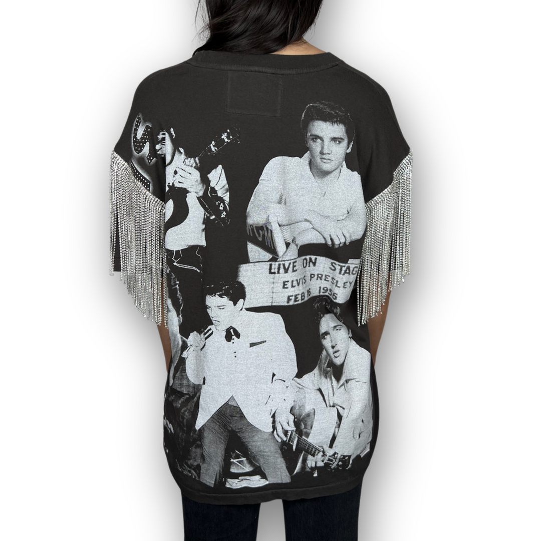 VINTAGE RHINESTONED ELVIS PRESLEY TSHIRT | MENS L