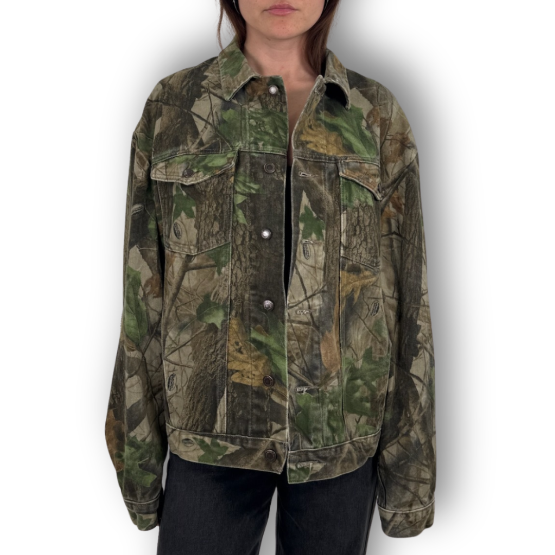 VINTAGE RHINESTONE FRINGE CAMO JACKET