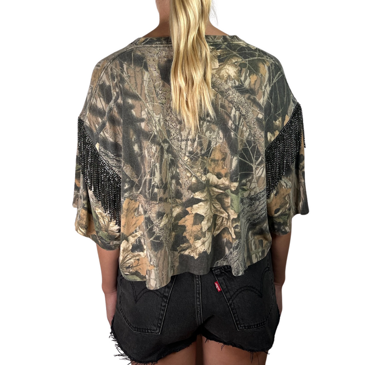 VINTAGE RHINESTONED CAMO TSHIRT