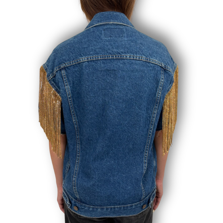 VINTAGE RHINESTONE FRINGE VEST