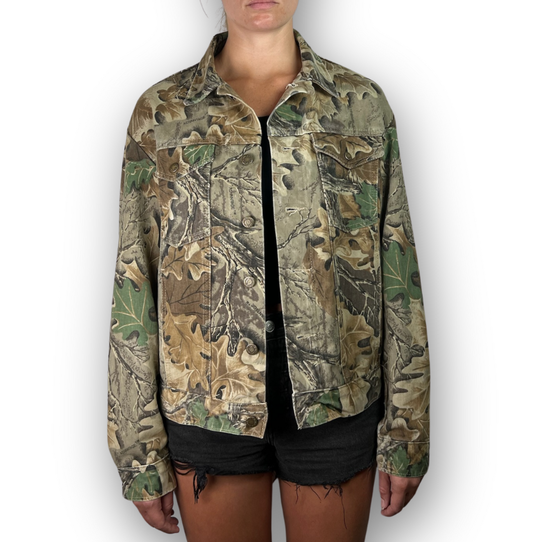 VINTAGE RHINESTONE FRINGE CAMO JACKET