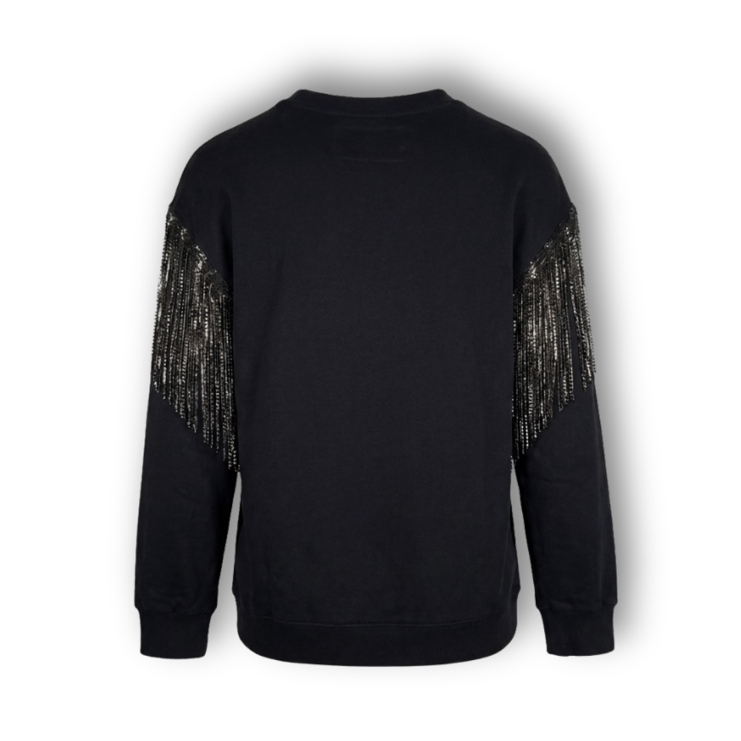 VINTAGE RHINESTONE FRINGE SWEATSHIRT
