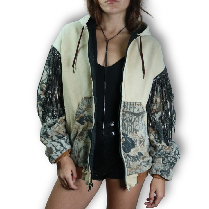 VINTAGE RHINESTONE CAMO SWEATSHIRT