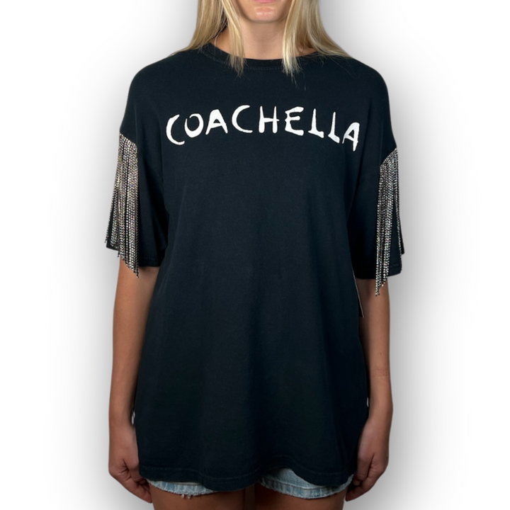 VINTAGE RHINESTONED COACHELLA TSHIRT | MENS L