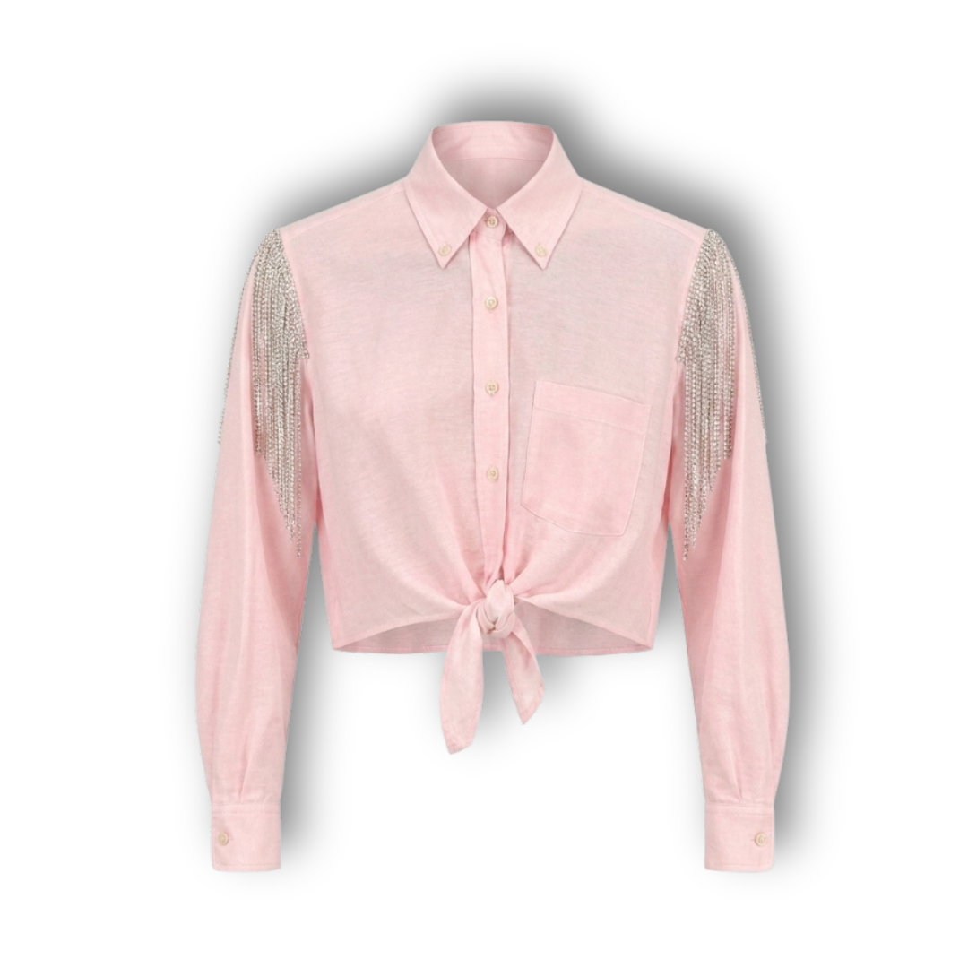 VINTAGE RHINESTONE TIE TOP