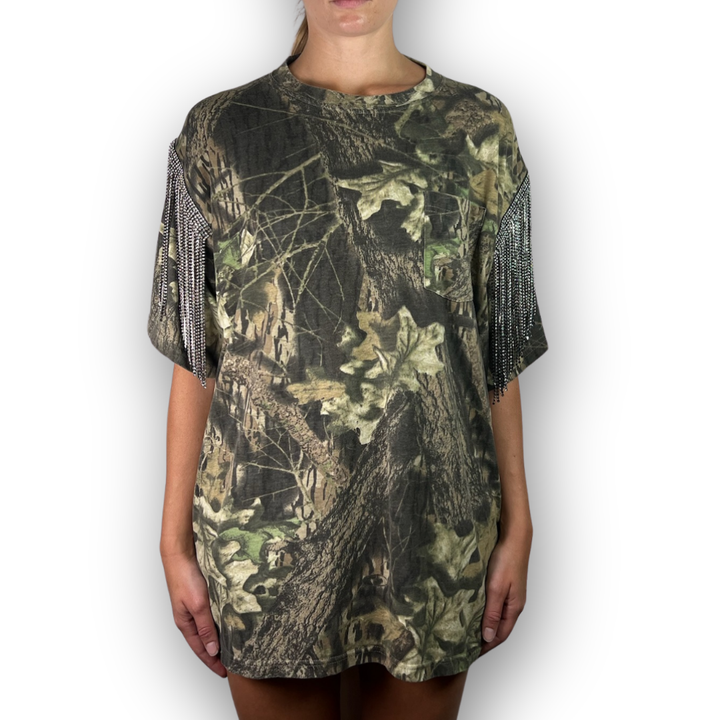 VINTAGE RHINESTONED CAMO TSHIRT