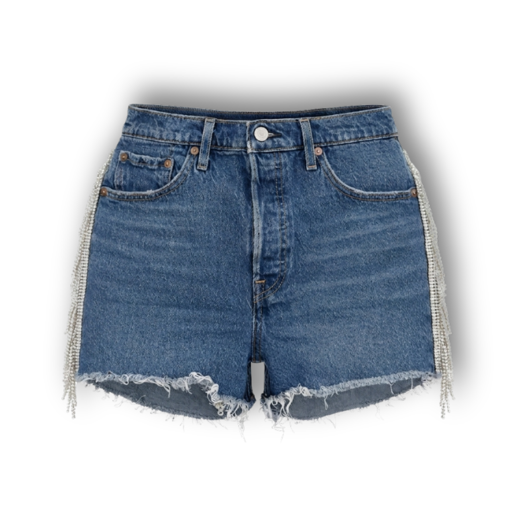 VINTAGE RHINESTONE FRINGE SHORTS