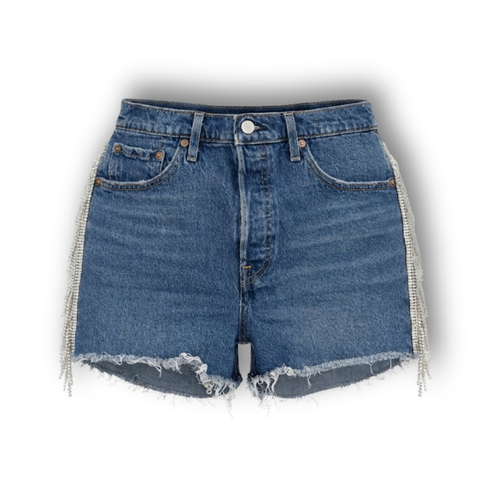 VINTAGE RHINESTONE FRINGE SHORTS
