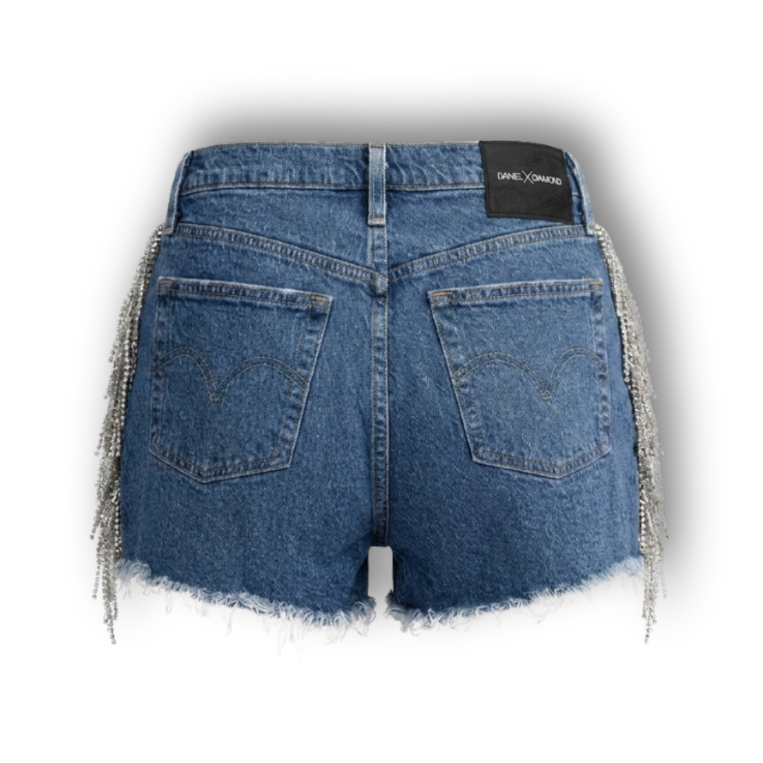 VINTAGE RHINESTONE FRINGE SHORTS