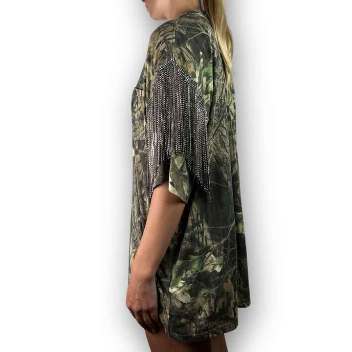 VINTAGE RHINESTONED CAMO TSHIRT