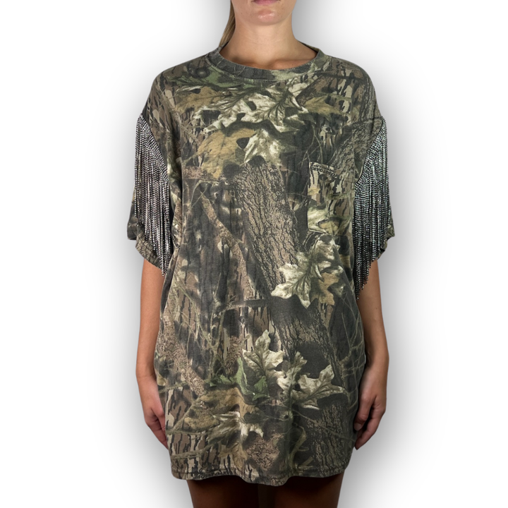 VINTAGE RHINESTONED CAMO TSHIRT