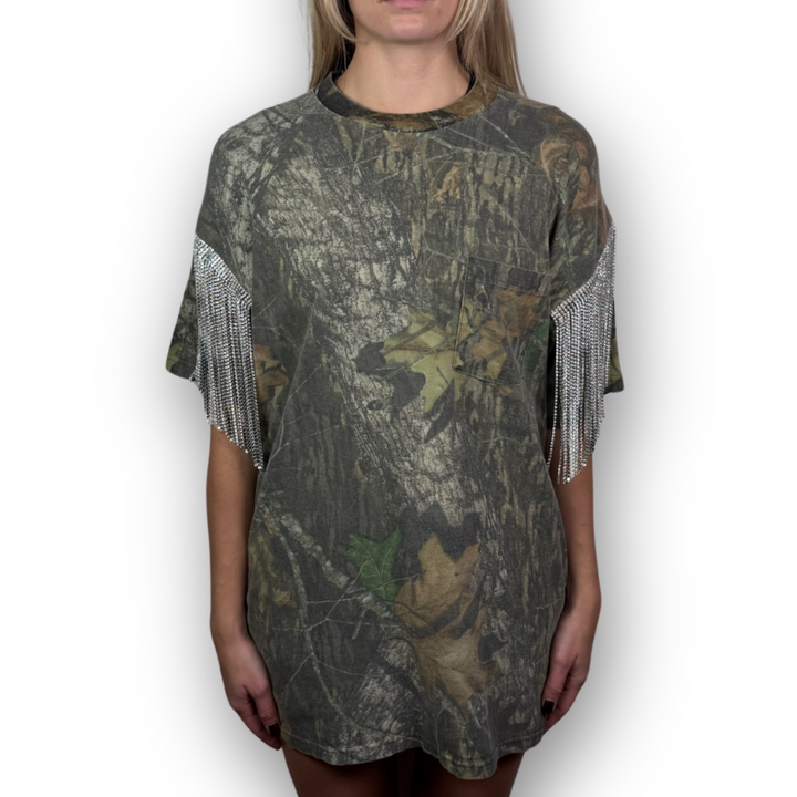 VINTAGE RHINESTONED CAMO TSHIRT