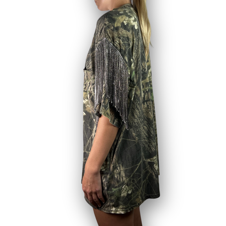 VINTAGE RHINESTONED CAMO TSHIRT