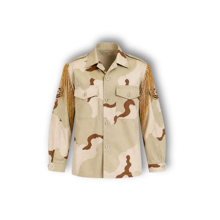 VINTAGE RHINESTONE FRINGE CAMO JACKET