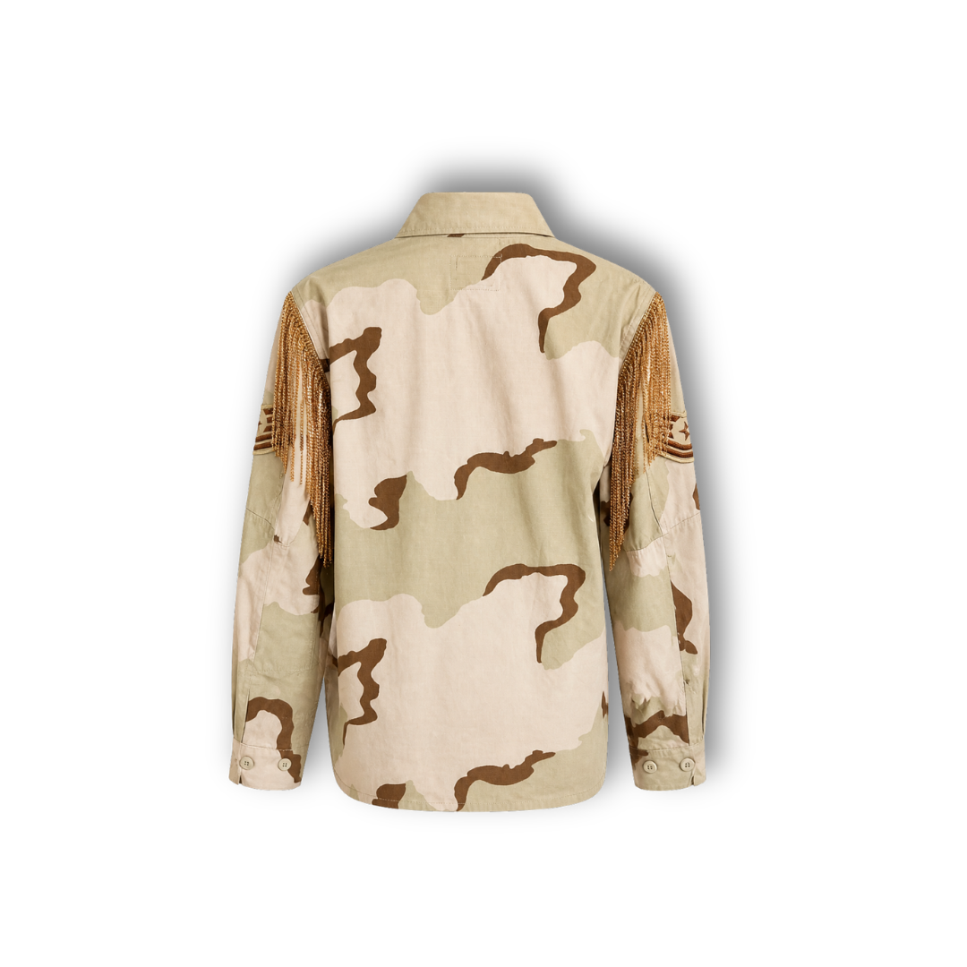 VINTAGE RHINESTONE FRINGE CAMO JACKET