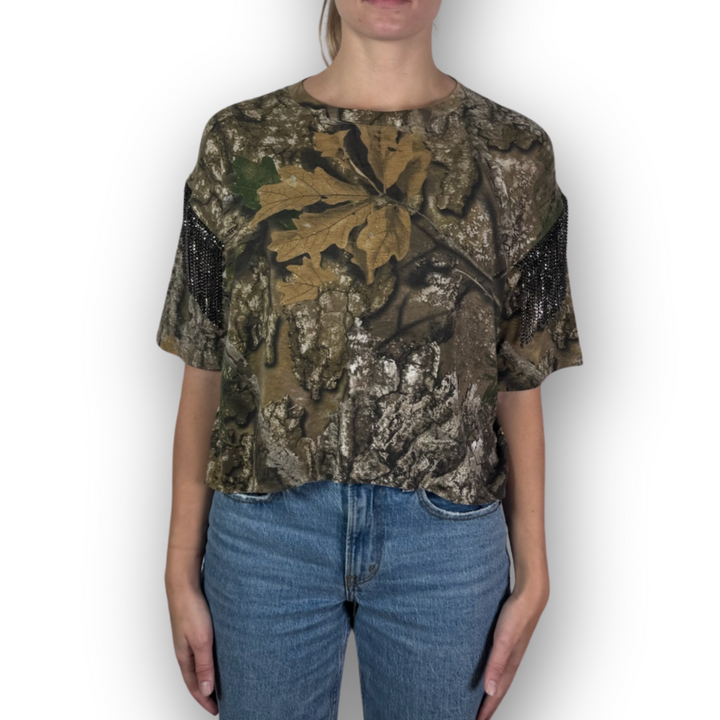 VINTAGE RHINESTONED CAMO TSHIRT