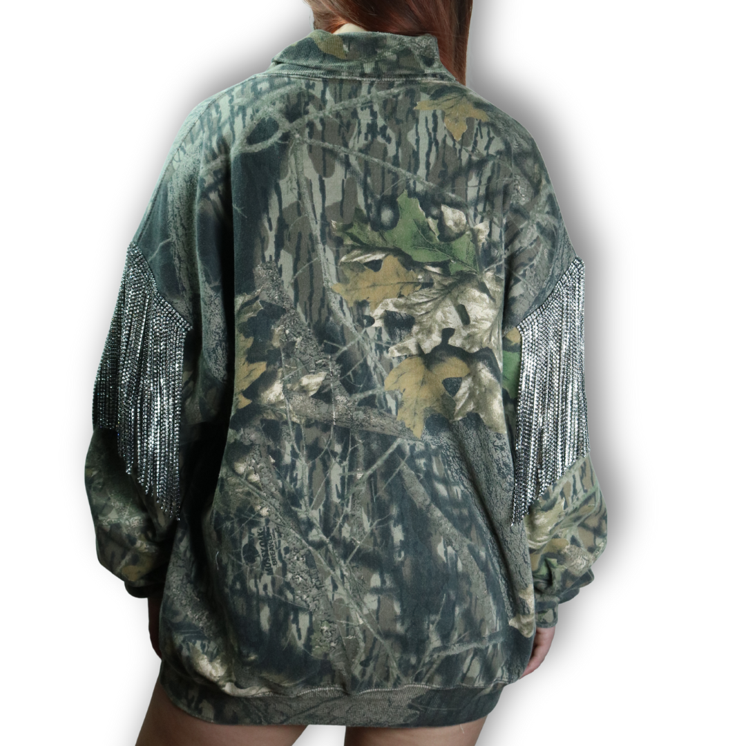 VINTAGE RHINESTONE CAMO SWEATSHIRT