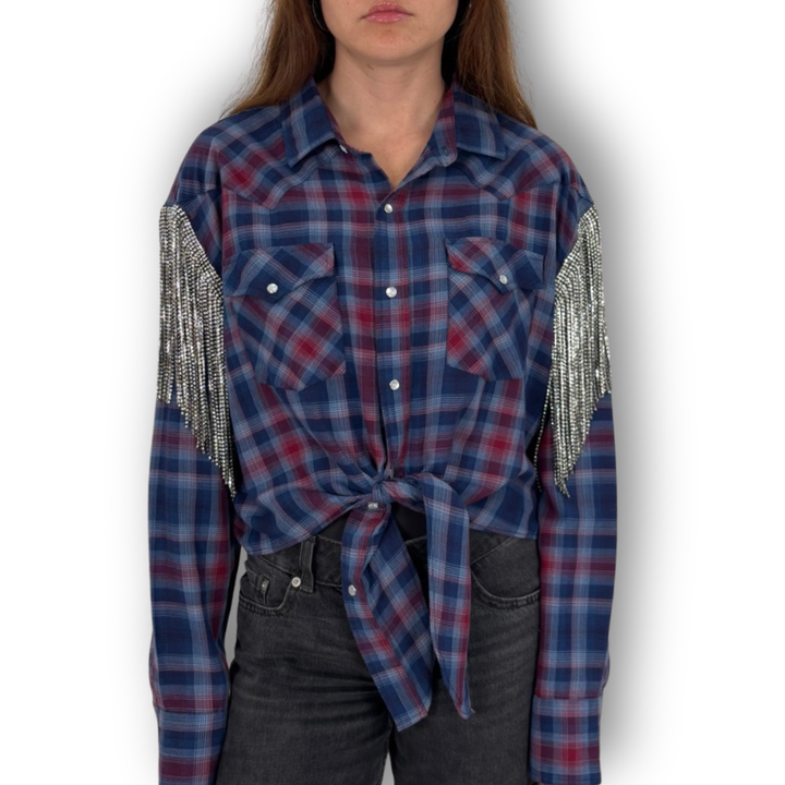 VINTAGE RHINESTONE TIE TOP