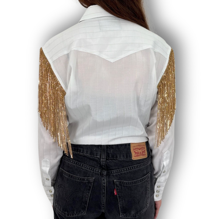 VINTAGE RHINESTONE TIE TOP