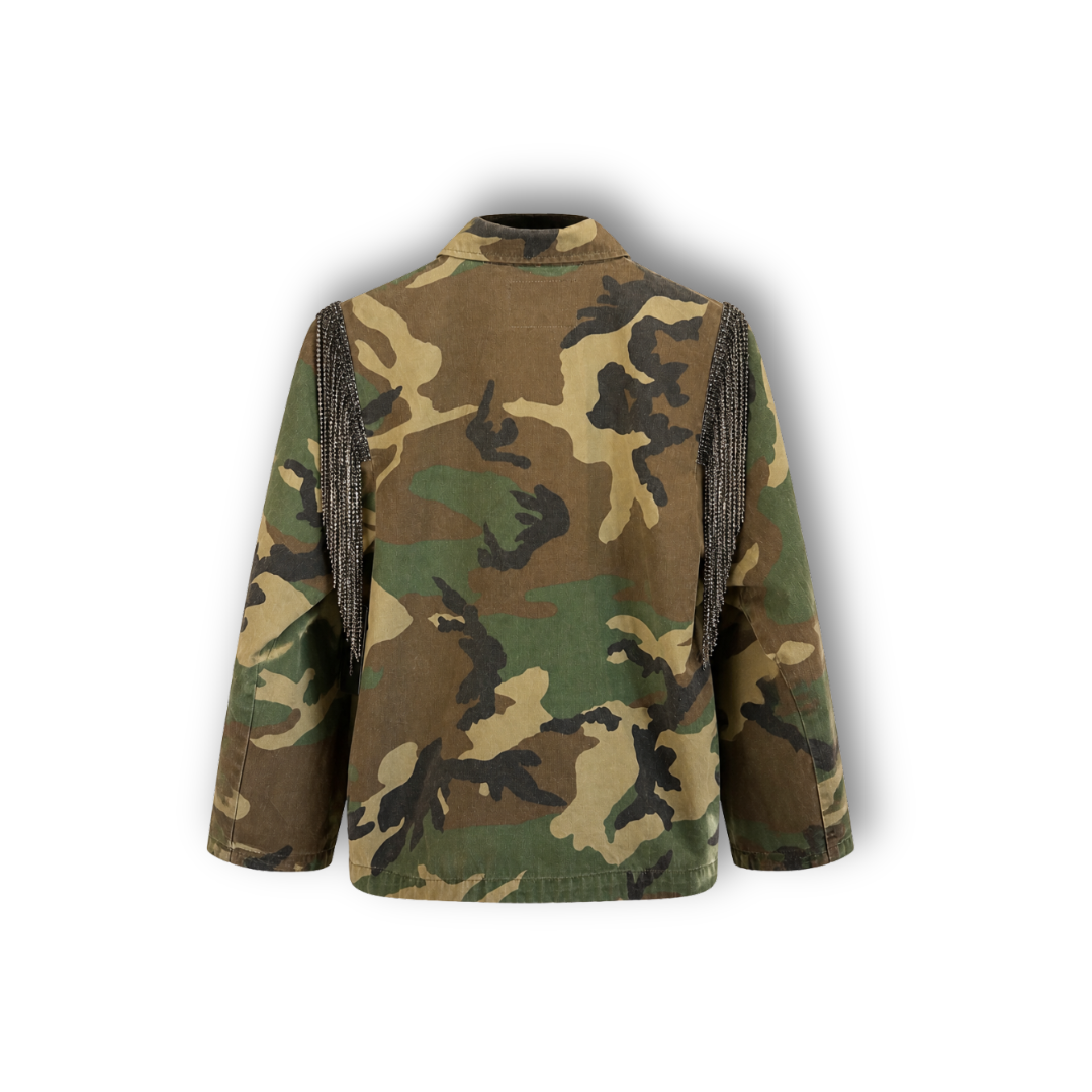 VINTAGE RHINESTONE CAMO BUTTON DOWN