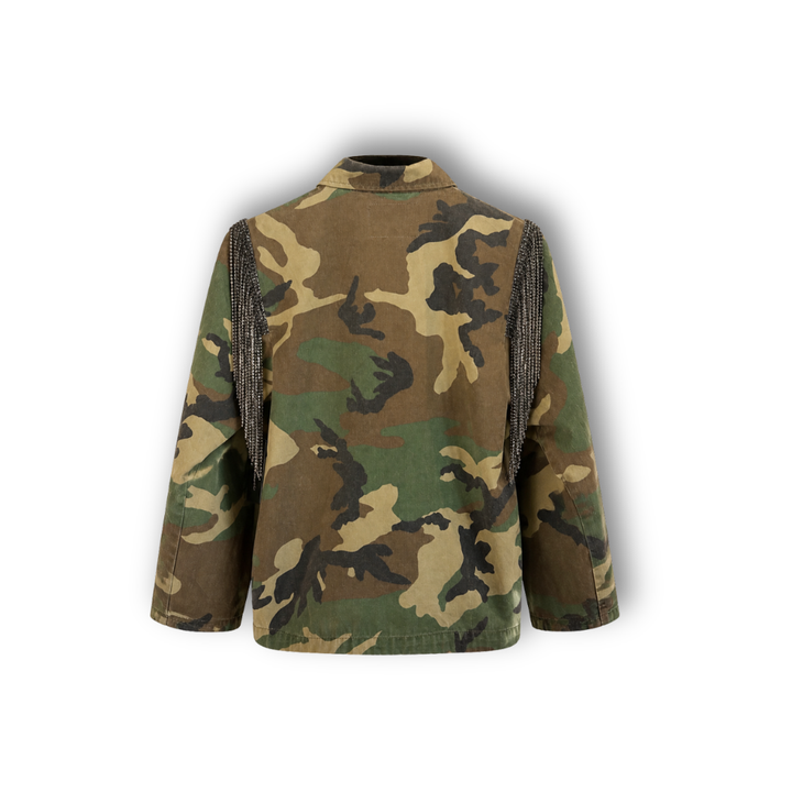 VINTAGE RHINESTONE CAMO BUTTON DOWN