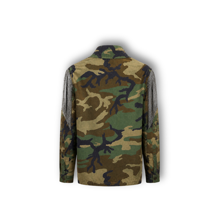 VINTAGE RHINESTONE CAMO BUTTON DOWN