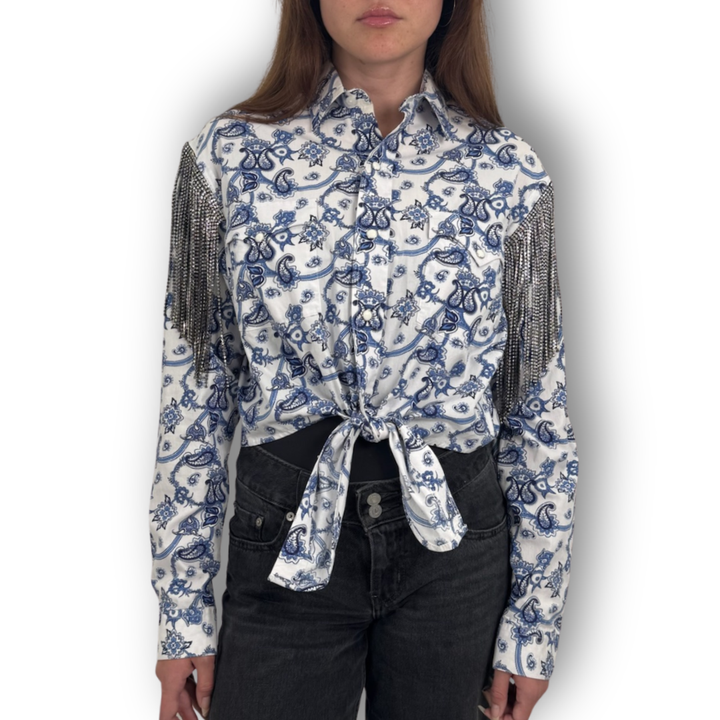 VINTAGE RHINESTONE TIE TOP