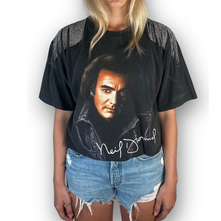 VINTAGE RHINESTONED NEIL DIAMOND TSHIRT | MENS L