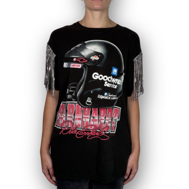 VINTAGE RHINESTONED NASCAR TSHIRT | MENS M