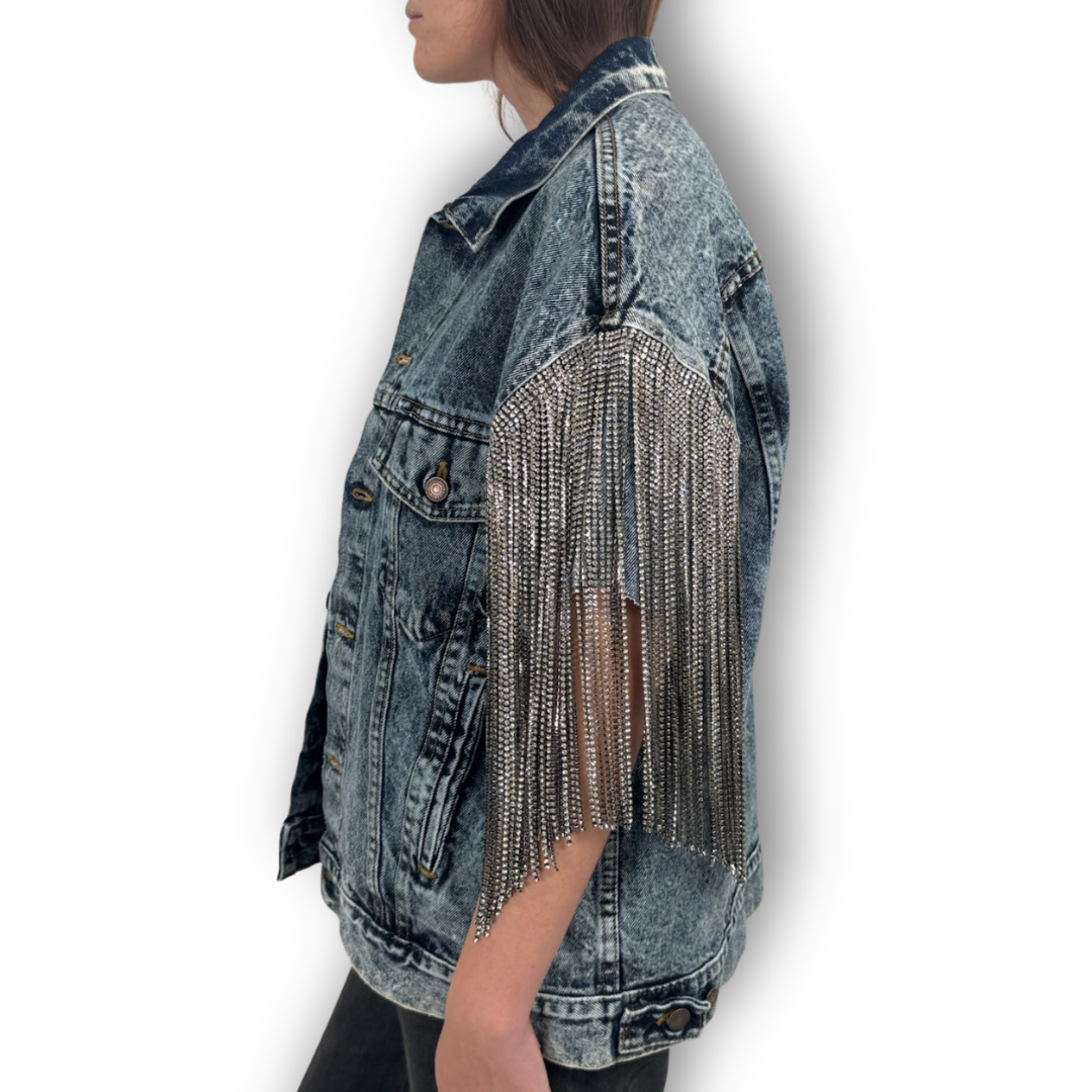 VINTAGE RHINESTONE FRINGE VEST