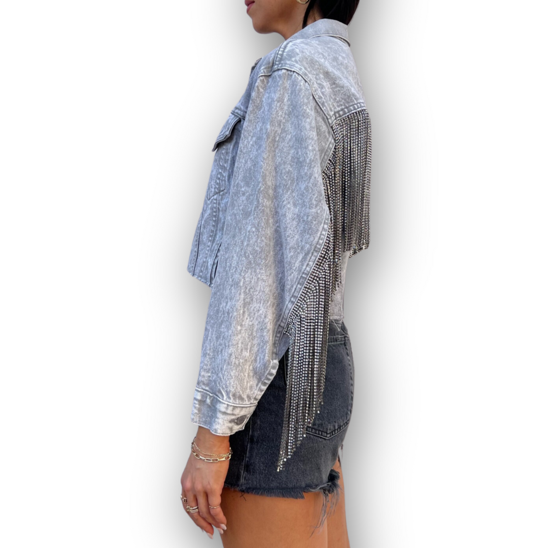 VINTAGE RHINESTONE FRINGE JACKET