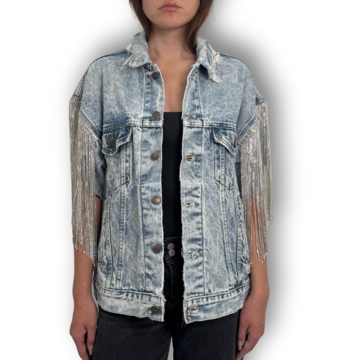 VINTAGE RHINESTONE FRINGE VEST