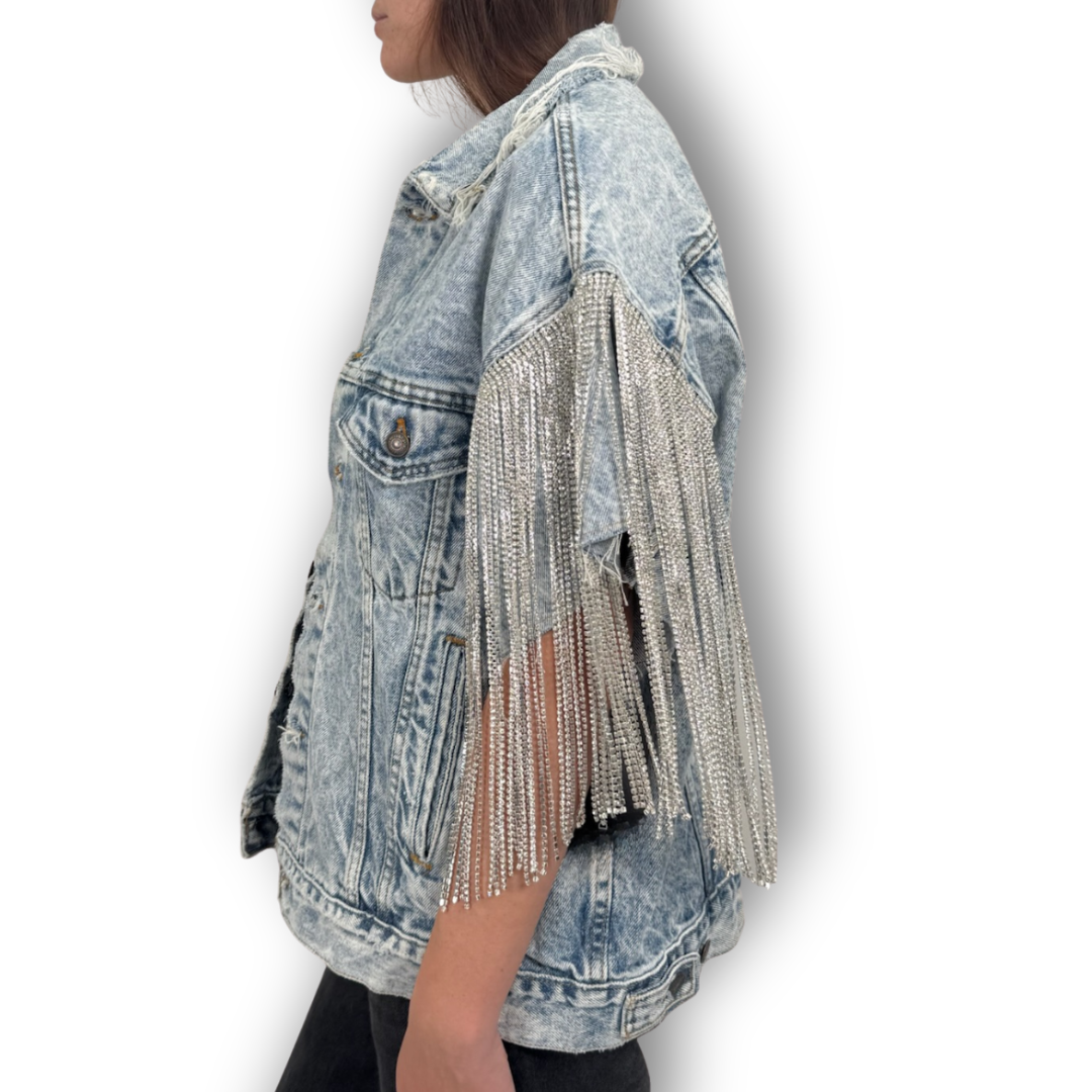 VINTAGE RHINESTONE FRINGE VEST