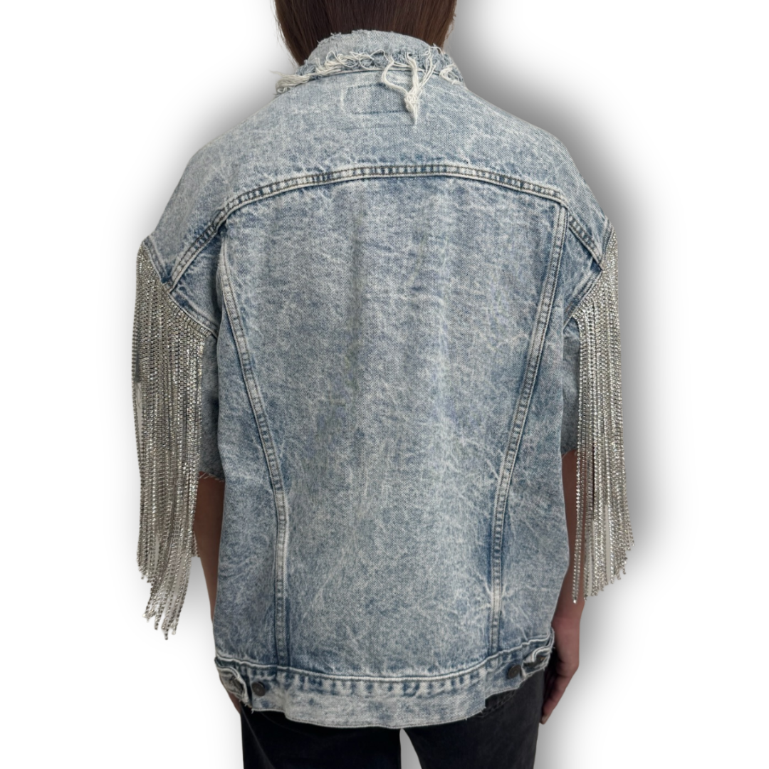 VINTAGE RHINESTONE FRINGE VEST