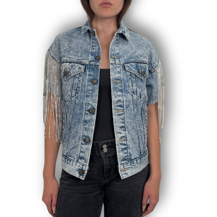VINTAGE RHINESTONE FRINGE VEST