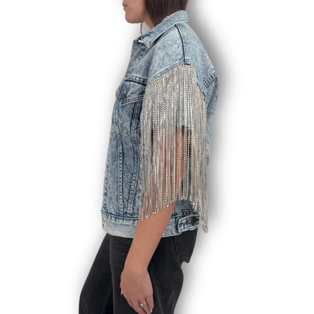 VINTAGE RHINESTONE FRINGE VEST
