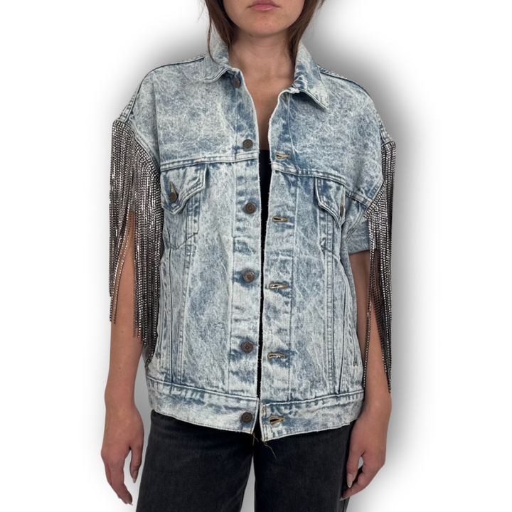 VINTAGE RHINESTONE FRINGE VEST
