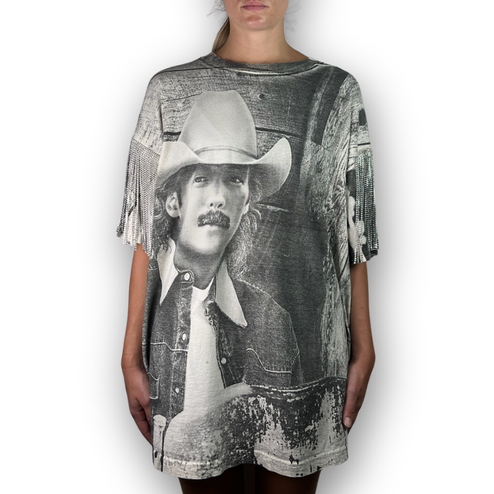 VINTAGE RHINESTONED ALAN JACKSON TSHIRT | MENS XL