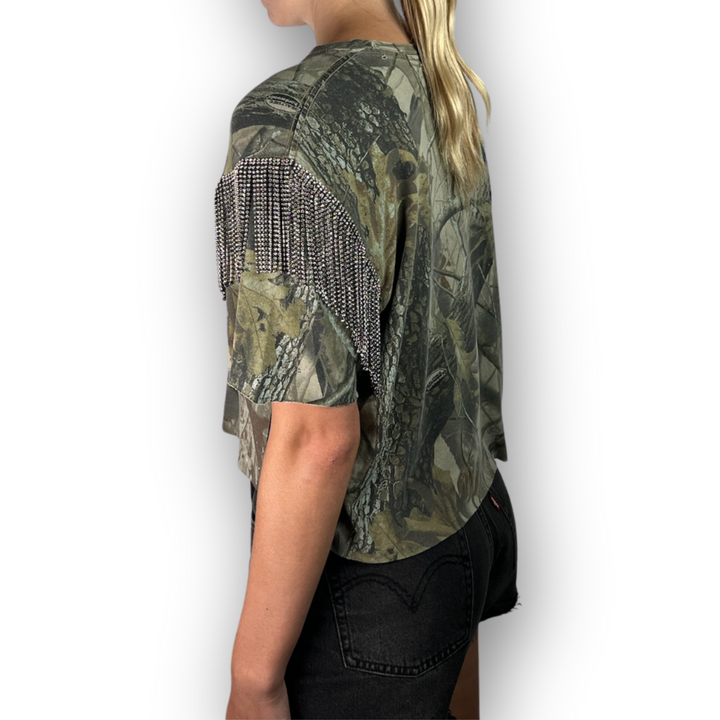 VINTAGE RHINESTONED CAMO TSHIRT