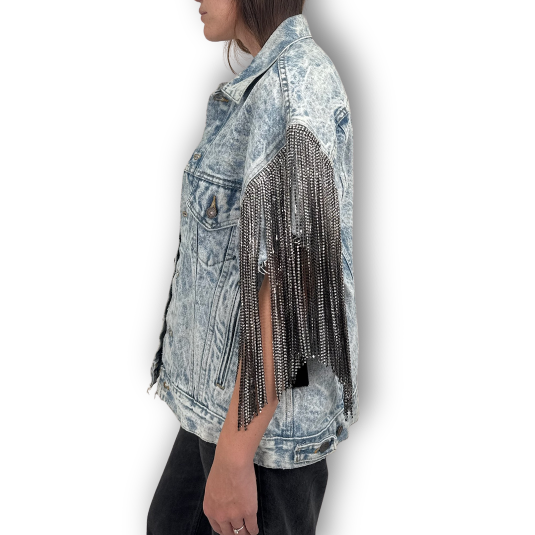 VINTAGE RHINESTONE FRINGE VEST