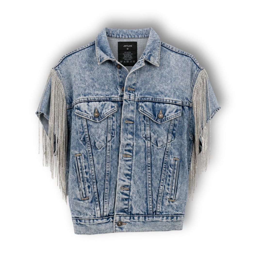 VINTAGE RHINESTONE FRINGE VEST