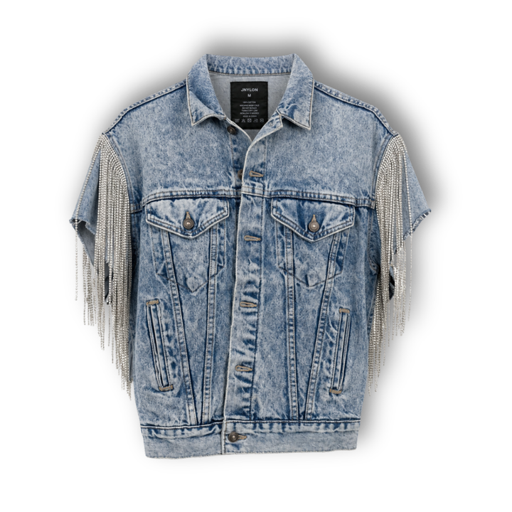 VINTAGE RHINESTONE FRINGE VEST