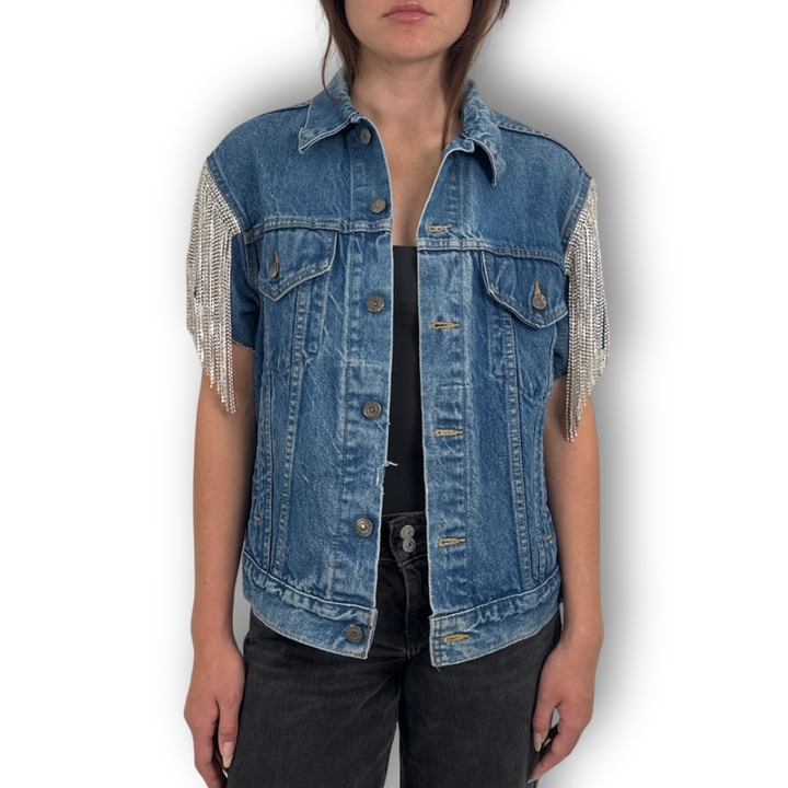 VINTAGE RHINESTONE FRINGE VEST