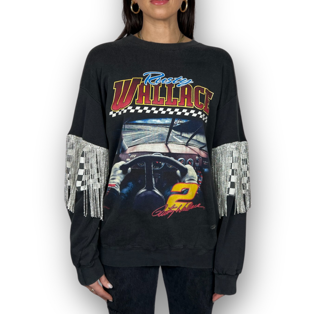 VINTAGE RHINESTONED NASCAR SWEATSHIRT